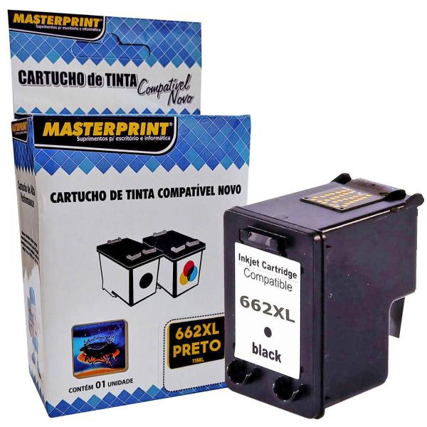 Cartucho de Tinta Masterprint Compatível com 662xl 662 para Deskjet 2515 3515 1516 3516 1515 1015 4646 Preto 11ml Imagem de Cartucho de Tinta Masterprint Compatível com 662xl 662 para Deskjet 2515 3515 1516 3516 1515 1015 4646 Preto 11ml