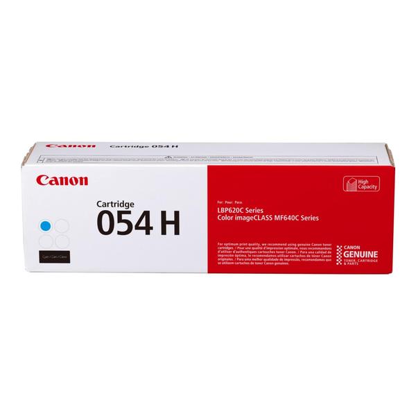 Cartucho de toner Canon 054 ciano de alta capacidade, 1 pacote Imagem de Cartucho de toner Canon 054 ciano de alta capacidade, 1 pacote