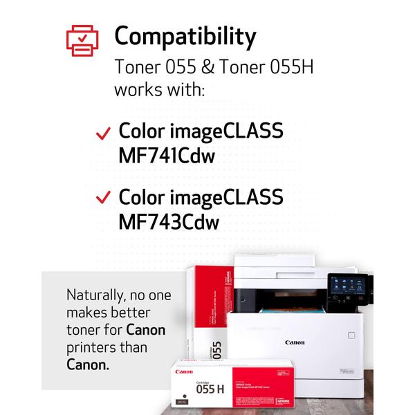 Cartucho de toner Canon 055 preto (3016C001) 1 pacote Imagem de Cartucho de toner Canon 055 preto (3016C001) 1 pacote