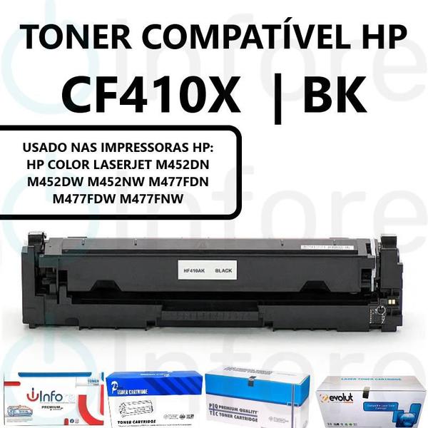 Imagem de Cartucho de Toner Cf410x 410x Compatível M452 M477 M452dw M477fdw M452dn M477fdn M477fnw  Preto