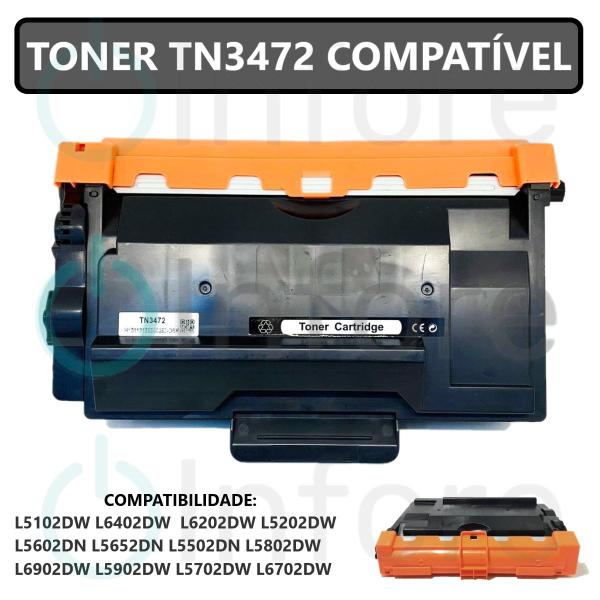 Imagem de Cartucho de Toner Compatível Para L5502 TN3472 HL-L6202DW TN880 L5602 L5102 L5902 L5652 Tn3472 Tn880