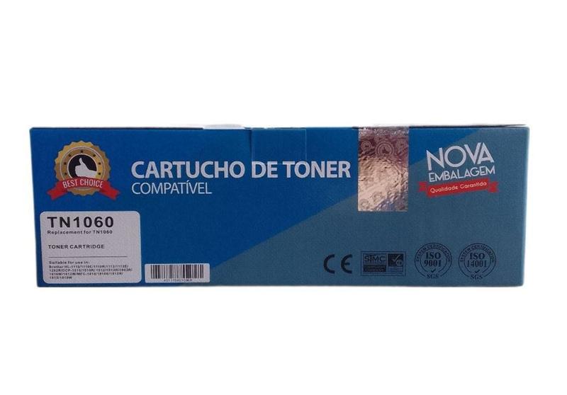 Imagem de Cartucho de toner compatível tn1060 1k preto marca best choice - 1 unidade