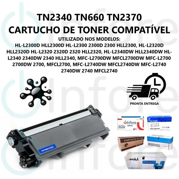 Imagem de Cartucho de Toner Compatível TN2370 TN2340 TN660 L2320D L2520 2360DW 2740Dw