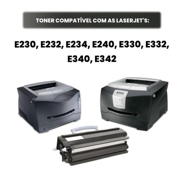 Imagem de Cartucho de Toner E230 24018SL compatível para lexmark E332