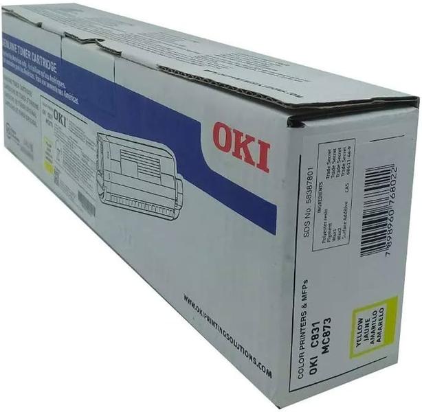 Cartucho de Toner Okidata C831 Amarelo * Imagem de Cartucho de Toner Okidata C831 Amarelo *