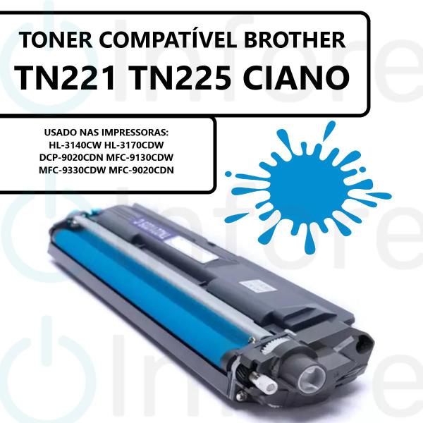 Imagem de Cartucho de Toner Tn221 Tn225 Compatível Com Impressora 3140 3170 9020 9130 9330 9020 Ciano