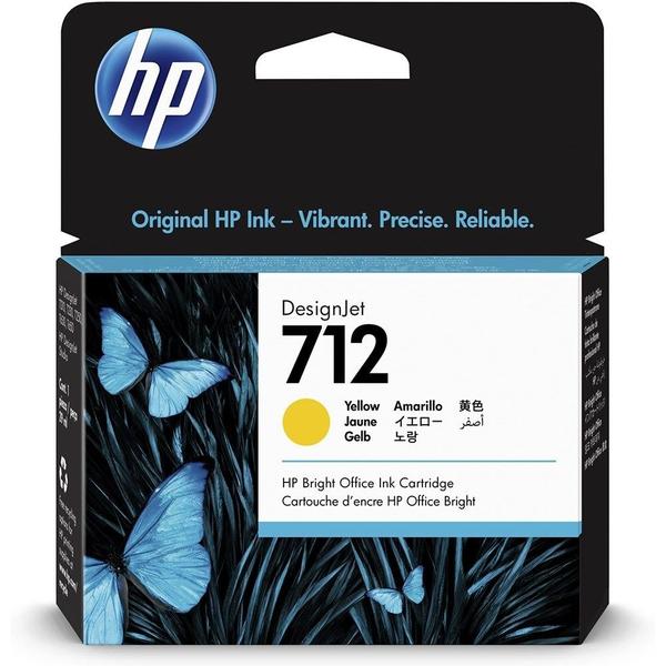 Cartucho HP 3ED69A nº712 amarelo 29ml HP Imagem de Cartucho HP 3ED69A nº712 amarelo 29ml HP
