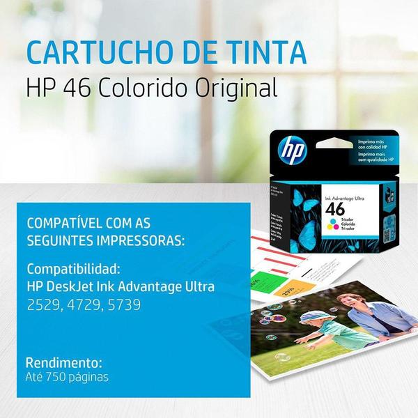 Cartucho HP 46 preto CZ637AL Imagem de Cartucho HP 46 preto CZ637AL