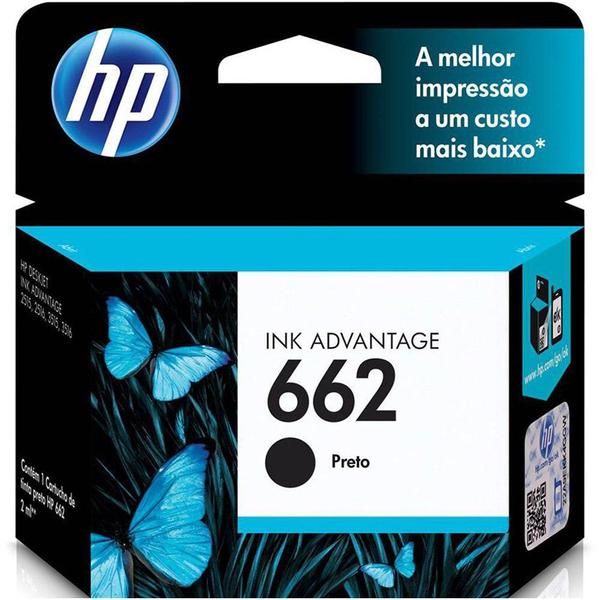 Cartucho HP 662 preto CZ103AB Imagem de Cartucho HP 662 preto CZ103AB