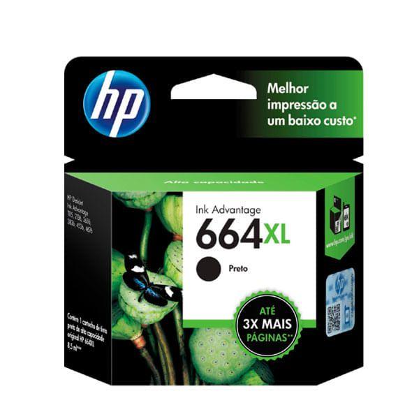 Imagem de Cartucho HP 664XL Preto (F6V31AB) Para HP Deskjet 2136, 2676, 3776, 5076, 5276