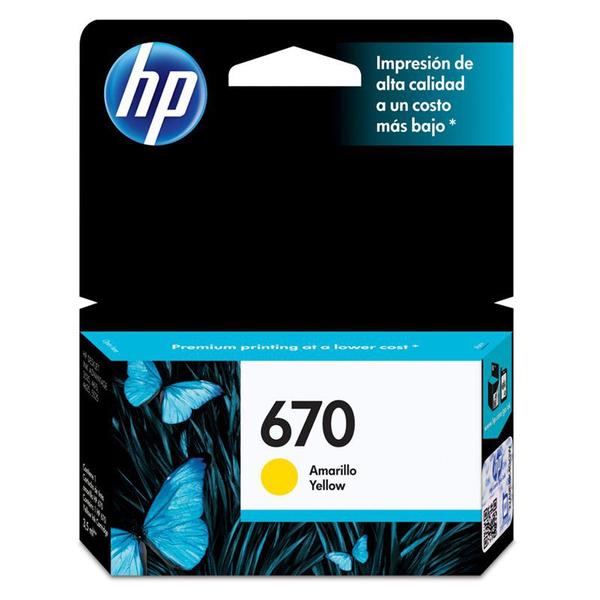 Imagem de Cartucho HP 670 Amarelo Original CZ116AB