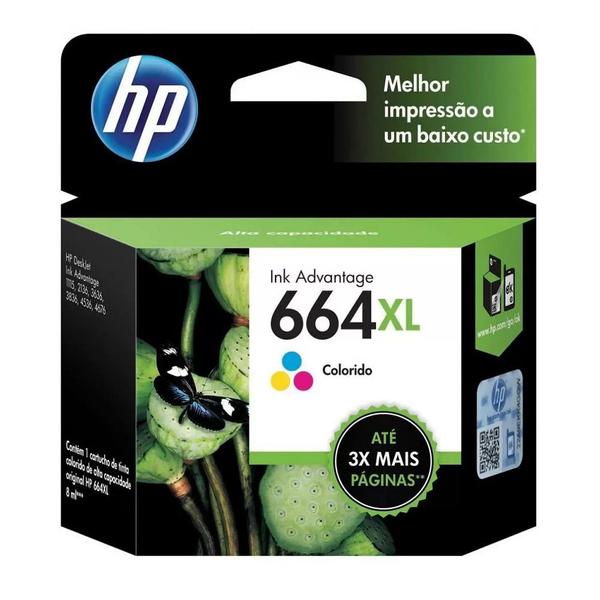 Imagem de Cartucho HP F6V30AB nº 664XL Color 8ml  HP