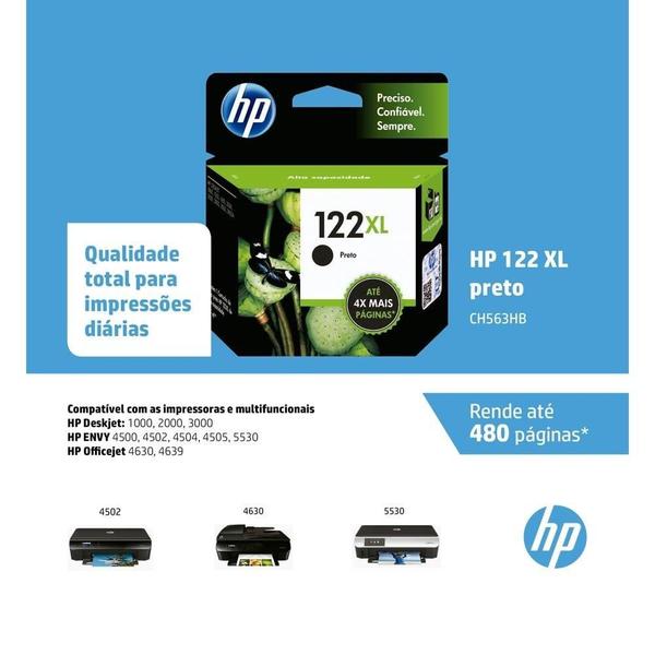 Imagem de Cartucho Original HP 122XL CH563HB Preto