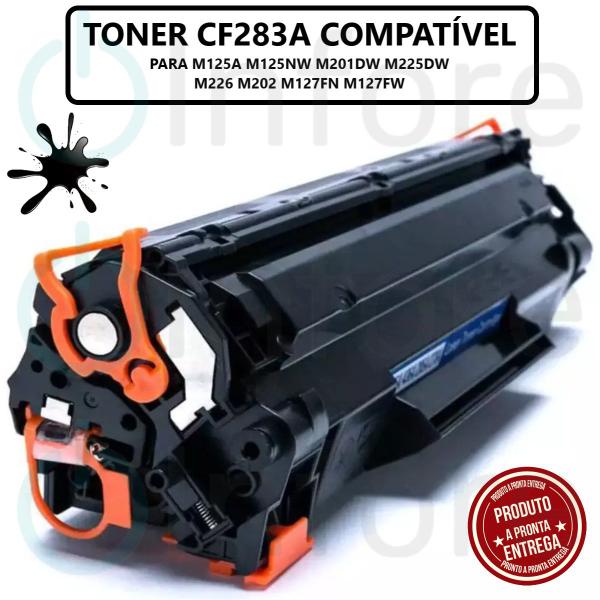 Imagem de Cartucho Toner Com Compatível CF283a 283a 83a Para M125A M201 M225 M226 M202