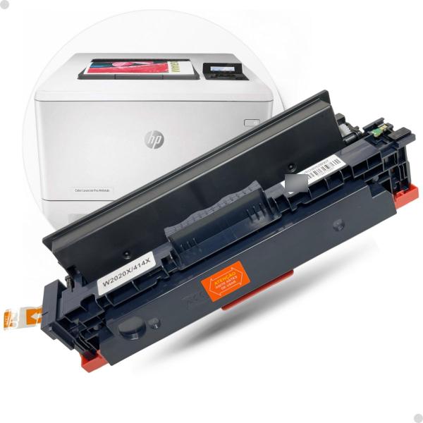 Imagem de Cartucho Toner Compativel Hp 414x W2020x M454dw Com Chip BK