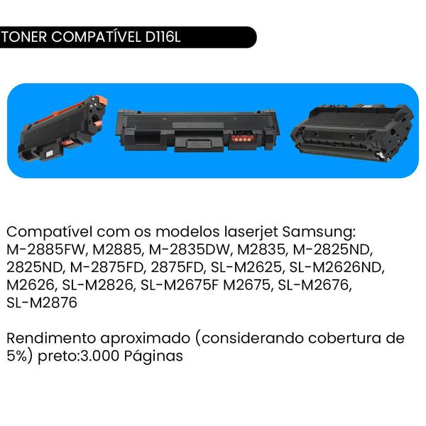 Imagem de Cartucho Toner Compatível  samsung D116 D116L