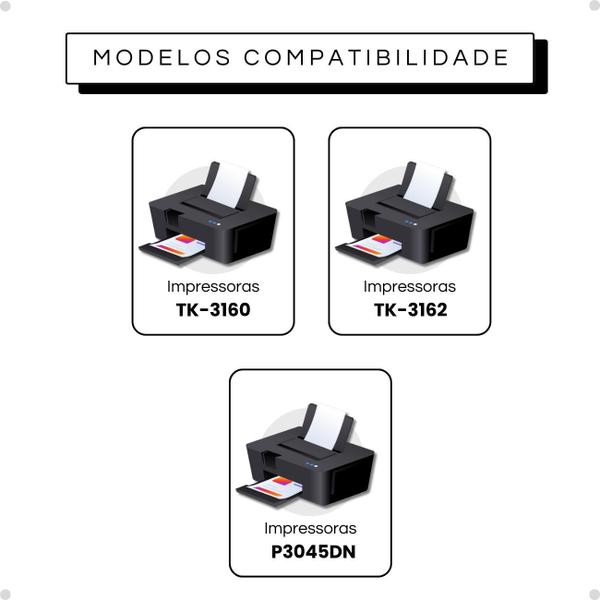 Cartucho Toner Intercopy Compativel Kyocera TK-3160 TK-3162 Imagem de Cartucho Toner Intercopy Compativel Kyocera TK-3160 TK-3162
