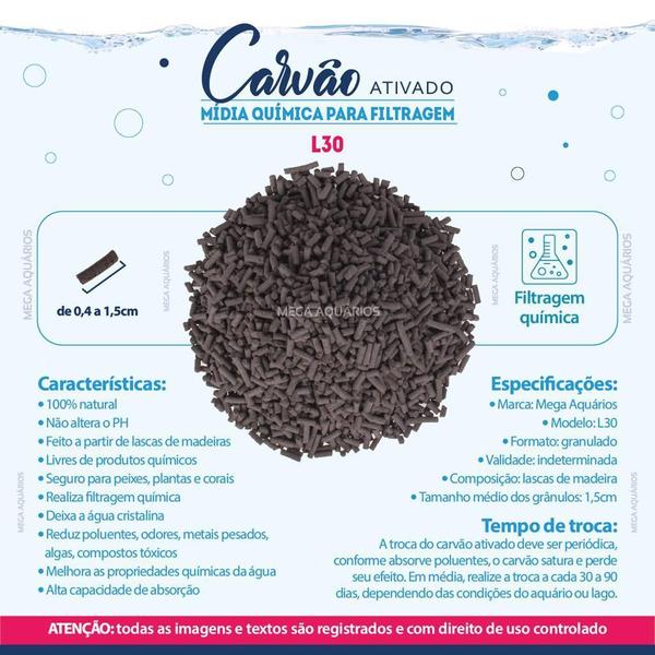 Imagem de Carvão Ativado Mídia Filtragem Química Aquário Lago 500G L30