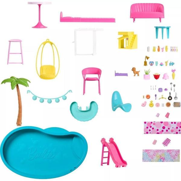 Imagem de Casa Barbie Dreamhouse Pool Party Doll House Hmx10 - Mattel