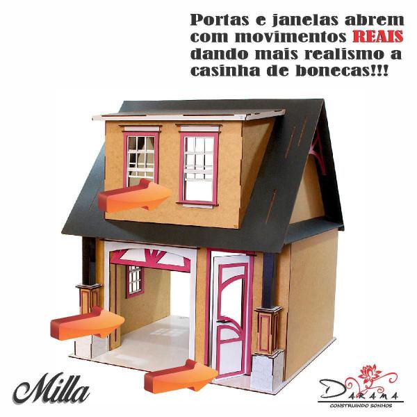 Imagem de Casa Bonecas Escala Barbie Com Garagem Milla Eco Darama