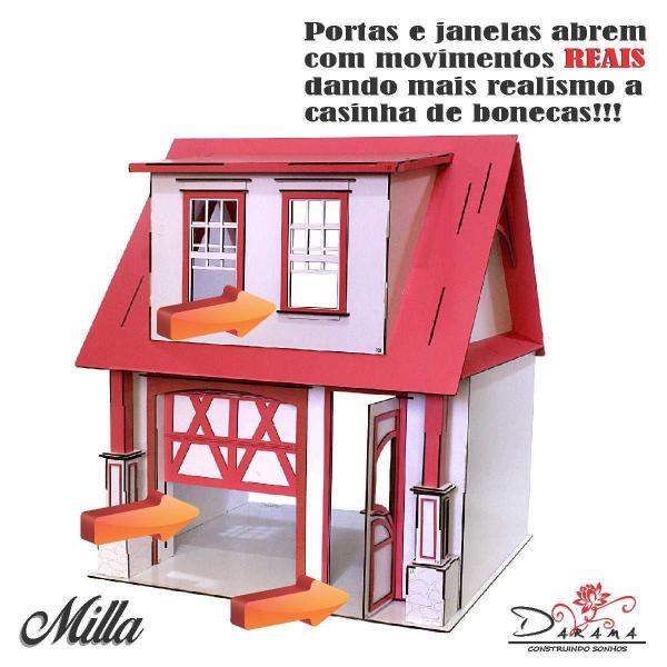 Imagem de Casa Bonecas Escala Barbie Com Garagem Milla Rubrum Darama