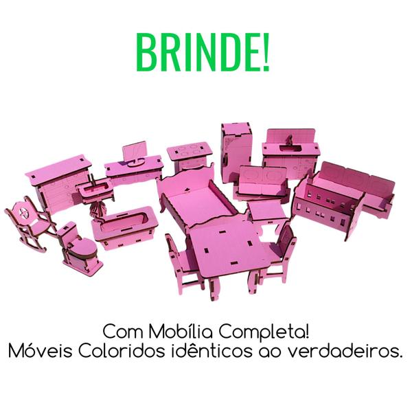 Imagem de Casa De Bonecas Brinquedos Meninas Casinha Lol Polly Mais Moveis