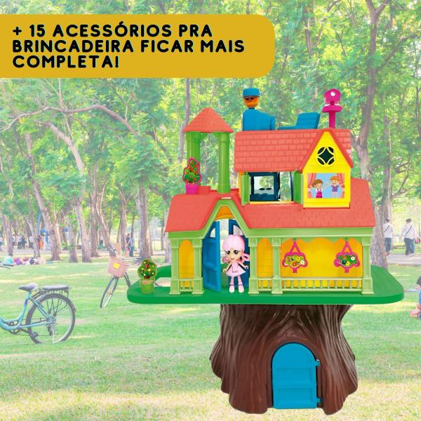 Imagem de Casa na Árvore 2 Andares pra Meninos e Meninas com 2 Bonecos + 15 Acessórios