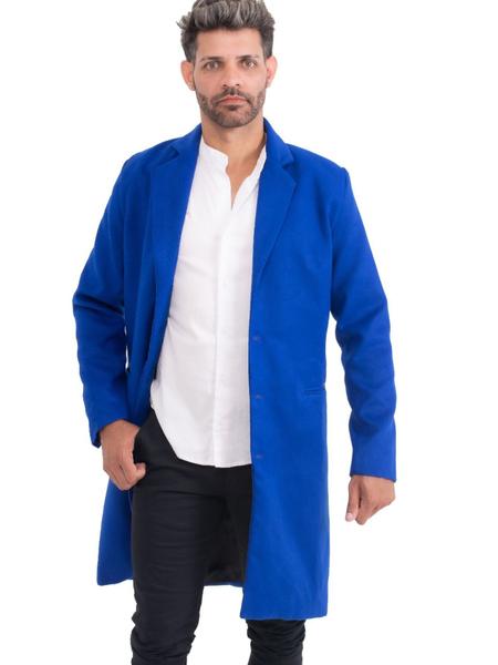 Casaco Sobretudo Lã Batida Masculino Longo Forrado Casaco