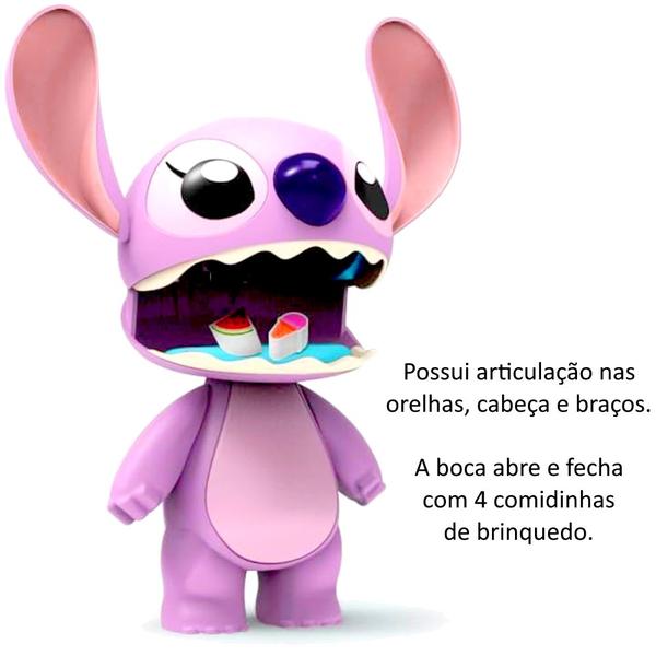 Imagem de Casal Boneco Lilo Stitch e Boneca Angel 23cm com comidinhas Abre e Fecha Boca Elka