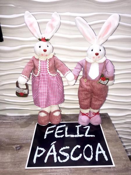 Imagem de Casal de coelhos de páscoa para decoração de páscoa 