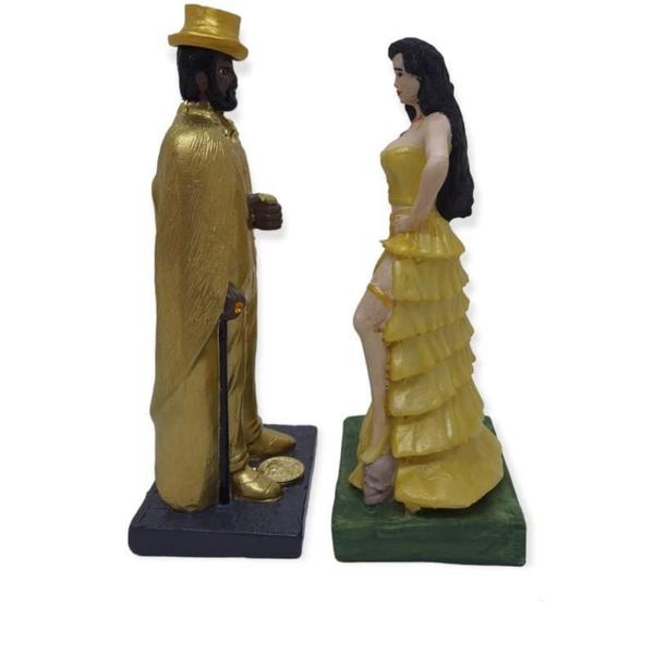 Imagem de Casal Orixás Exú E Pomba Gira 15 Cm Resina-Seleciona A Cor