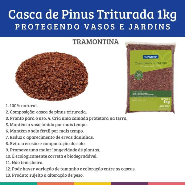 Imagem de Casca de Pinus Triturada Solo Fértil 1kg Natural Tramontina