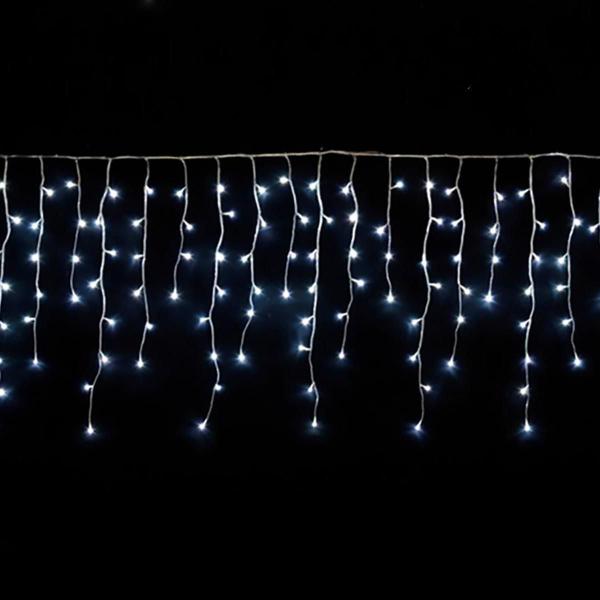 Imagem de Cascata 100 Leds Com 8 Funções 127V Branca Fria