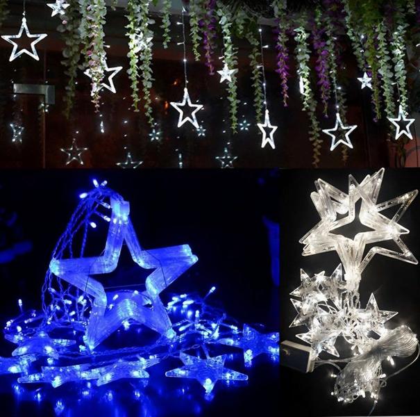 Imagem de Cascata 138 Leds Pisca Pisca Natal Estrela Decoração 3mts