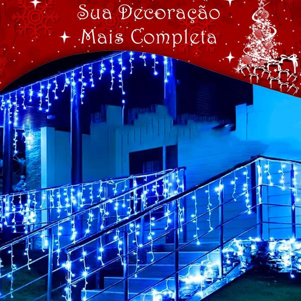 Imagem de Cascata 200 Leds 5 Metros Luz Fixa Decoração de Natal Extensível