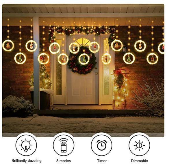 Imagem de Cascata Cortina Led Natal 10 Bolas Decoração Bivolt 3 Metros