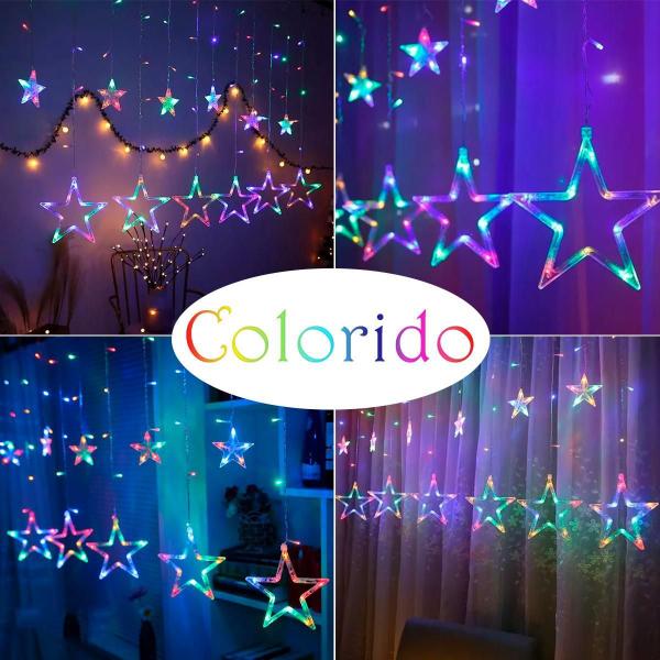 Imagem de Cascata Estrela 138 Led 8 Funções 2,5M Extensível 127V -Frio