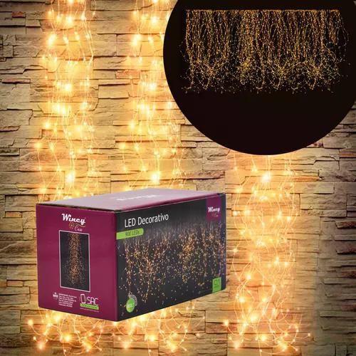 Imagem de CASCATA FIO COBRE 900L LED BRANCO QUENTE 6m