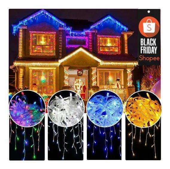 Imagem de Cascata Led  3 Metros Natal Pisca pisca 110v  Varal Lâmpadas Decoração Luzes 8 Funções