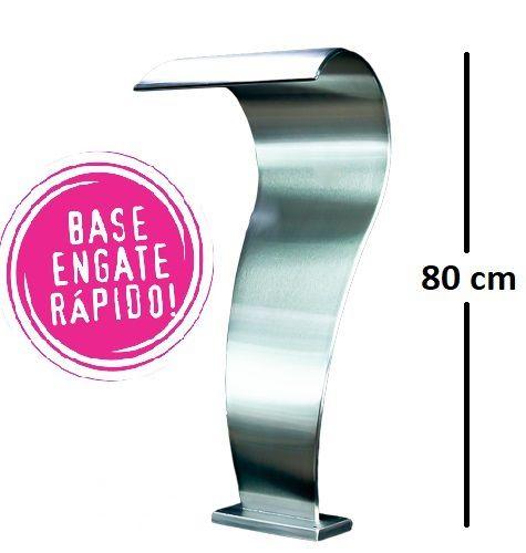 Cascata Naja Para Piscina Tamanho Média 80 Cm Altura Inox Fácil Instalação Engate Fácil - Supera Inox Lazer