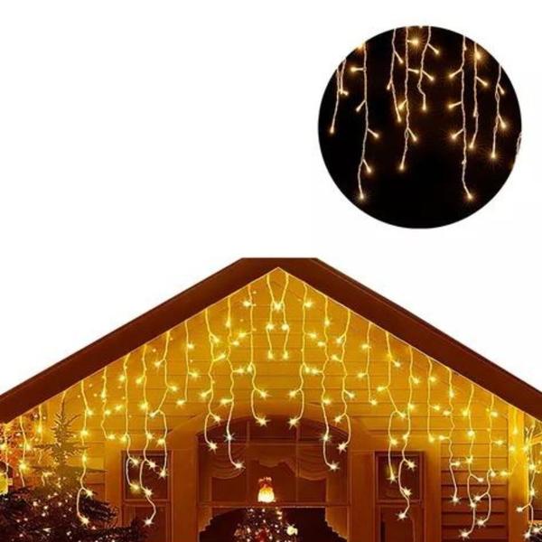 Imagem de Cascata Pisca Pisca Natal Lampada 92 Led 3 Metros 220v  Branco