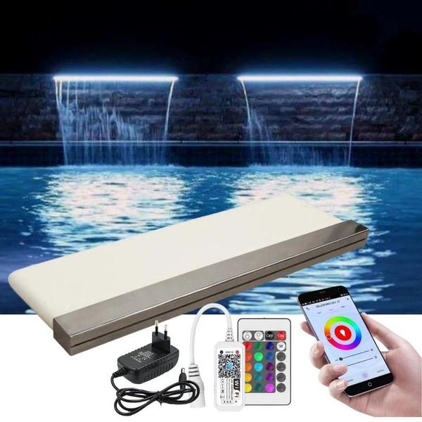 Imagem de Cascata Piscina 40Cm Embutir Iluminação Led Rgb E