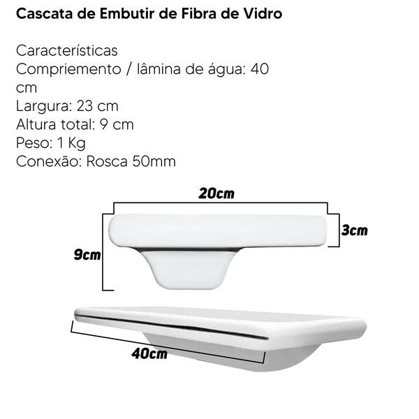 Imagem de Cascata Piscina Embutir Parede 40cm  Pronta Entrega