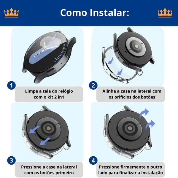 Imagem de Case 360 para Samsung Watch7 40mm - acrílico resistente