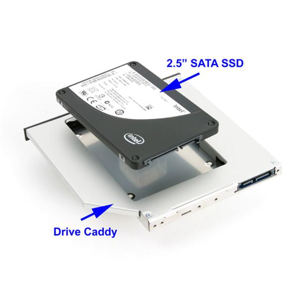 Imagem de Case Adaptador Caddy 12,7mm Dvd P/segundo Hd Ou Ssd 2.5 Sata caddy12