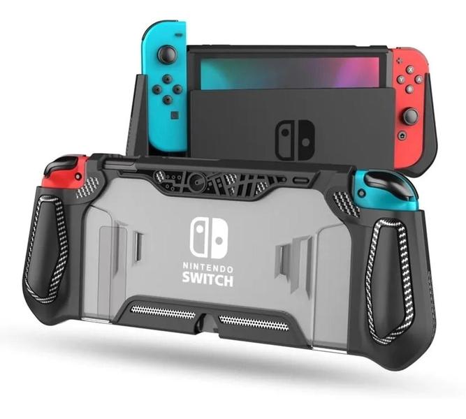 Imagem de Case Capa Shell Tpu Grip Ergonômico Analógico Joycon Compativel com Nintendo Switch Padrao