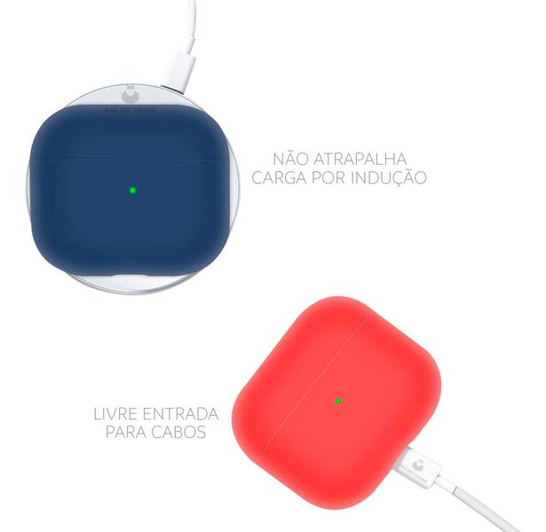 Imagem de Case Capinha de Silicone Proteção Compatível Com AirPods 3