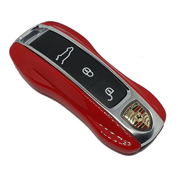 Imagem de Case Chave Porsche Vermelho Com Cromado 911 Cayenne Boxster