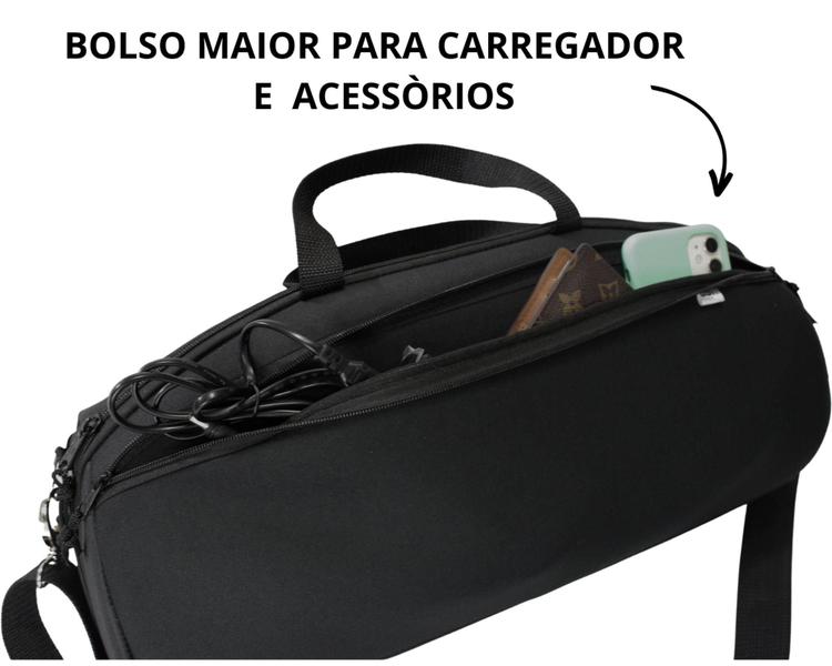 Imagem de Case Compatível Boombox 2 e 3  Com Bolso E Alça Aveludado Macio Resistente Suporta 13 kilos