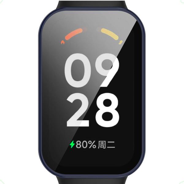 Imagem de Case compatível com Mi Band 8 Active Xiaomi com Tela Vidro Bumper Capa Protetora Smartwatch